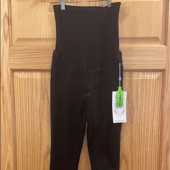 MATERNITY RE:DENIM ANKLE SKINNY WITH BELLYBAND IN BLACK - Picture 3 of 12